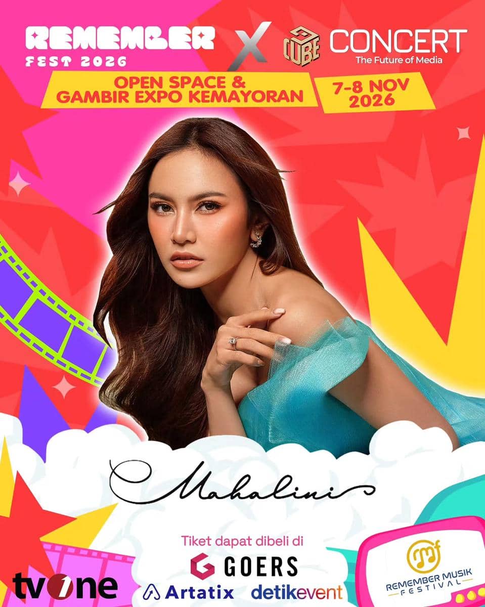 Poster promosi Remember Fest x Cube Concert 2026 dari Instagram Remember Fest Indonesia bernuansa konser.