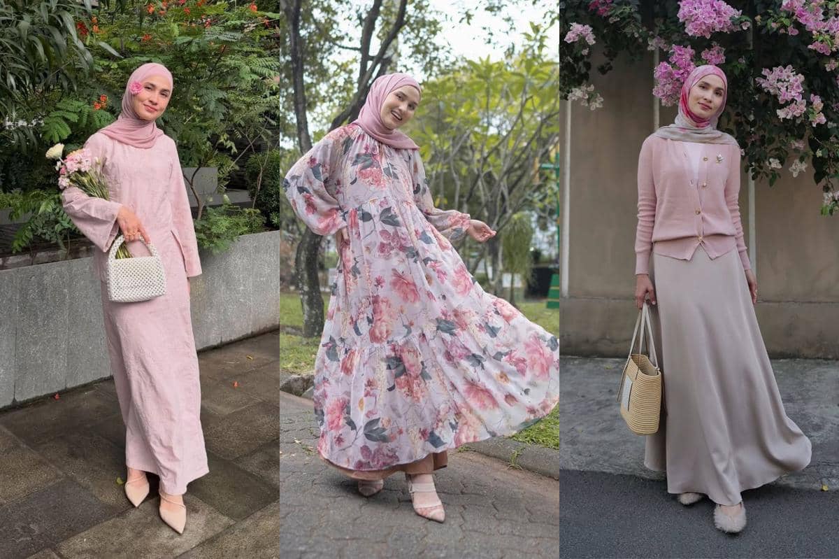 7 Inspirasi OOTD Hijab Nuansa Pink ala Selebgram Dwi Handa, Manis!