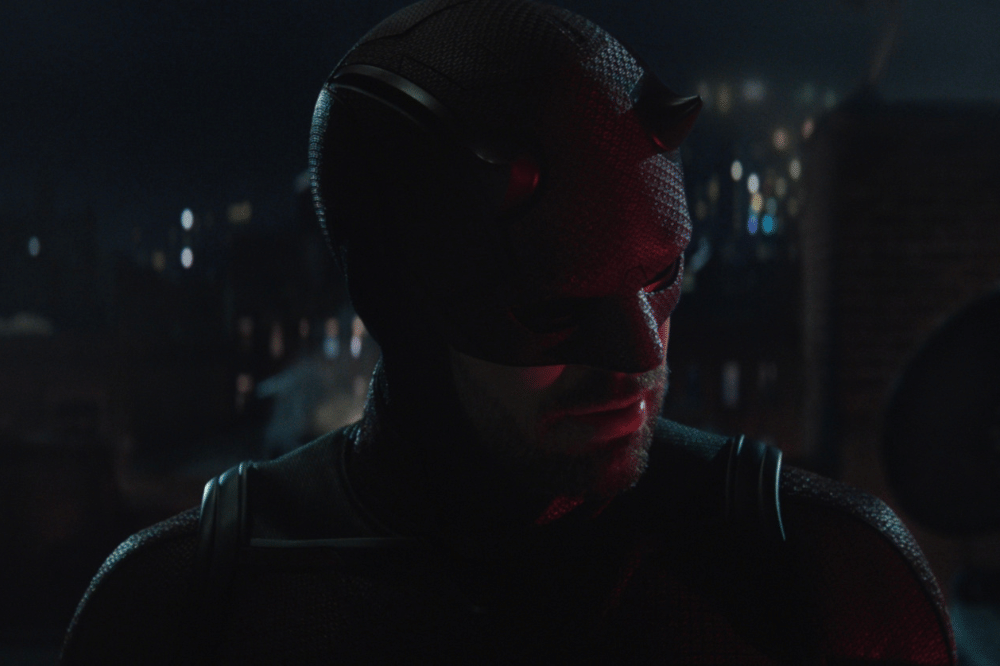 Still promosi serial Daredevil: Born Again yang menampilkan adegan dari produksi Disney+