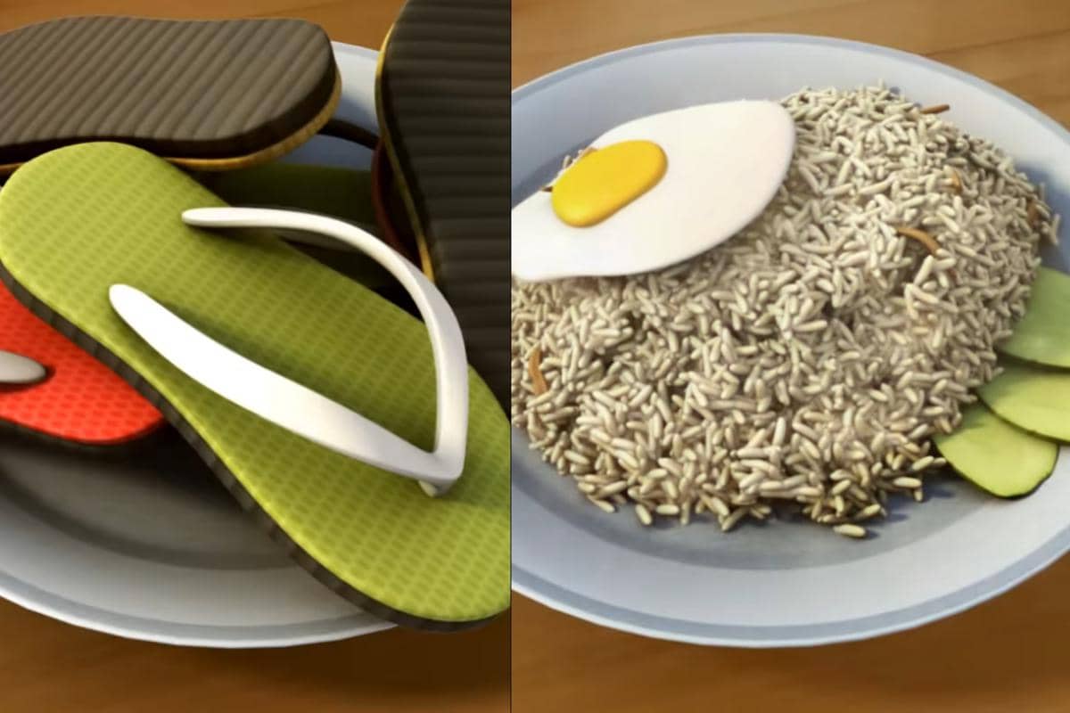 Gopal mengubah dua pasang sandal jepit menjadi seporsi Nasi Goreng Kampung