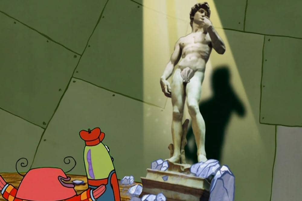 mahakarya patung yang dibuat Squidward secara tak senagaja di episode "Artist Unknown"