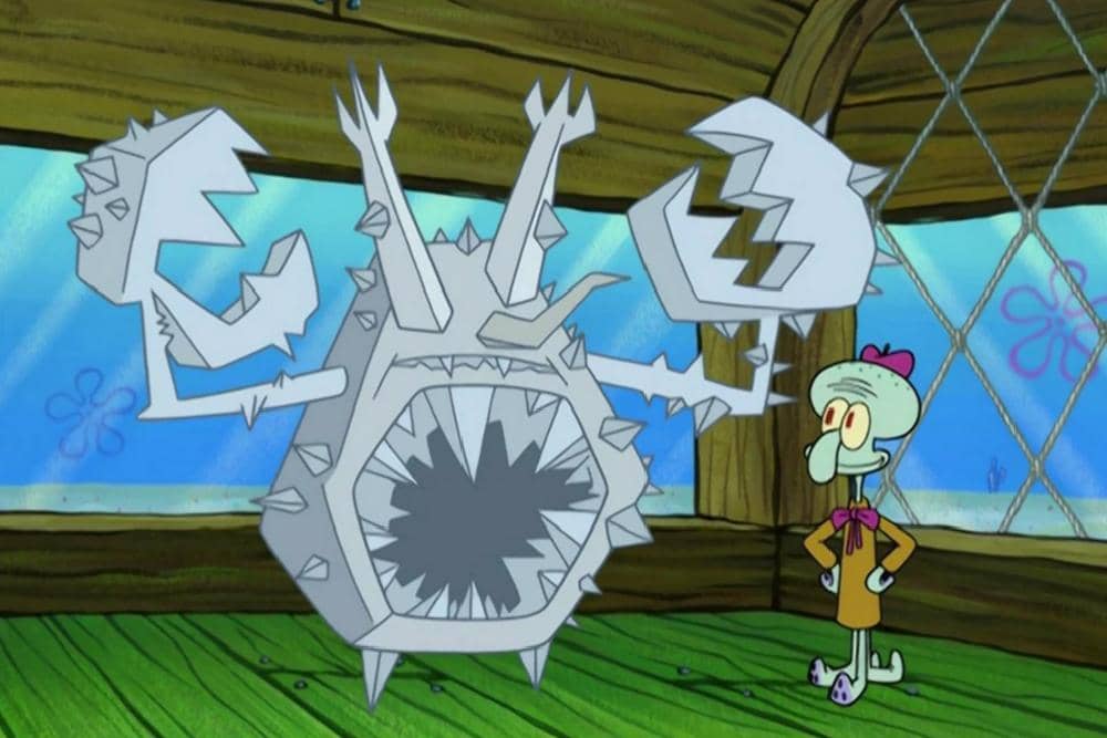 Oppression, spiky sculpture karya Squidward