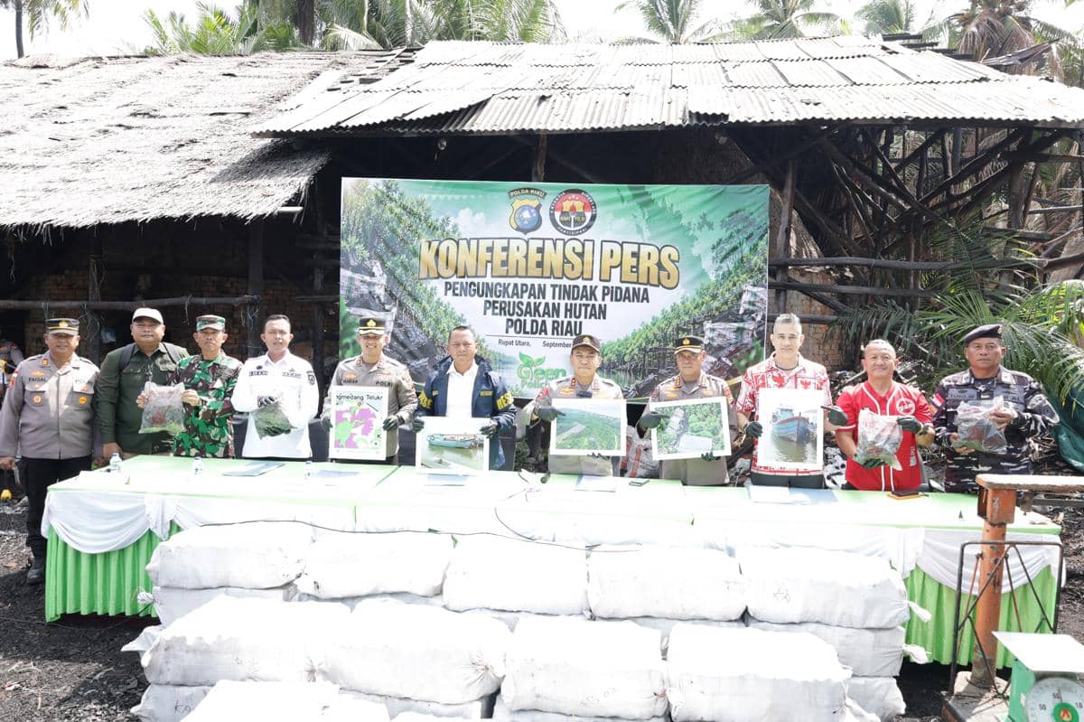 Polda Riau Bongkar Bisnis Ilegal Arang Bakau yang Dijual ke Malaysia