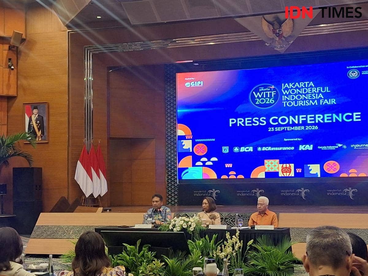 Konferensi Pers JWITF 2026 di kantor Kementerian Pariwisata, Jakarta Pusat, Rabu (23/9/2026). (IDN Times/Lia Hutasoit)