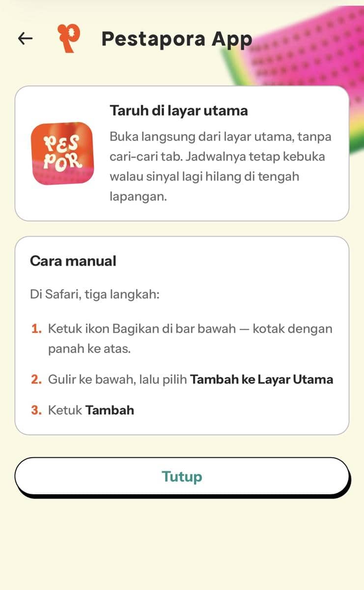 tampilan rundown resmi Pestapora 2026