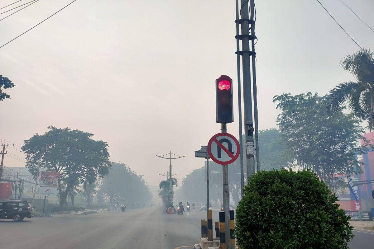 Kabut asap di Kota Banjarmasin