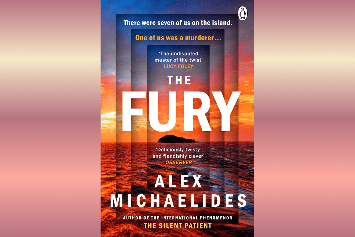 Tampilan sampul novel The Fury karya Alex Michaelides yang ditampilkan pada situs resmi alexmichaelides.com.