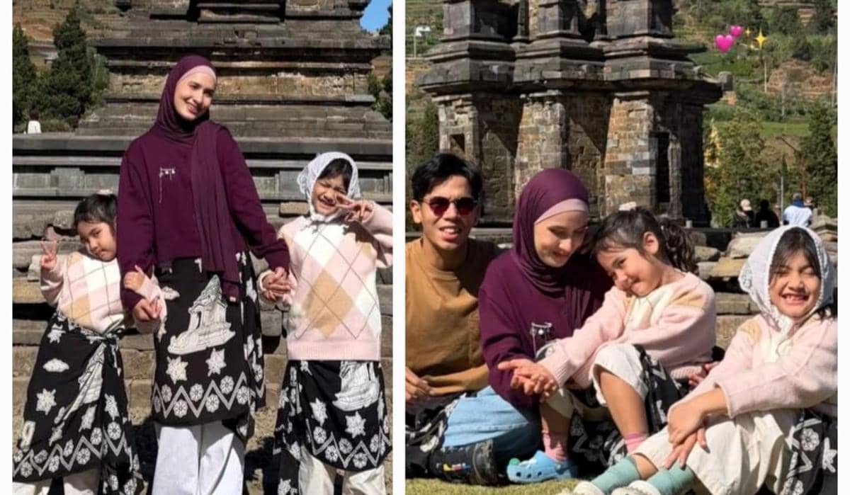 Liburan ke Dieng, Keluarga Dwi Handayani Jalan-jalan ke Candi Arjuna