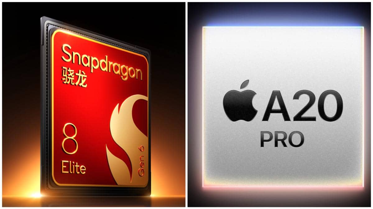 ilustrasi CPU Qualcomm Snapdragon 8 Elite Gen 6 | ilustrasi CPU Apple A20 Pro