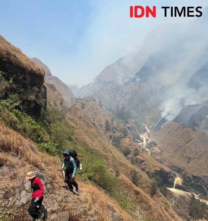 Tim Pemadaman Ditambah, 589,23 Hektare Kawasan Gunung Rinjani Terbakar