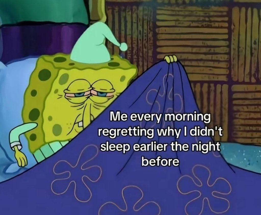 Meme SpongeBob bertema rasa bersalah dengan teks humor, dikutip dari unggahan pengguna Reddit twasham21.