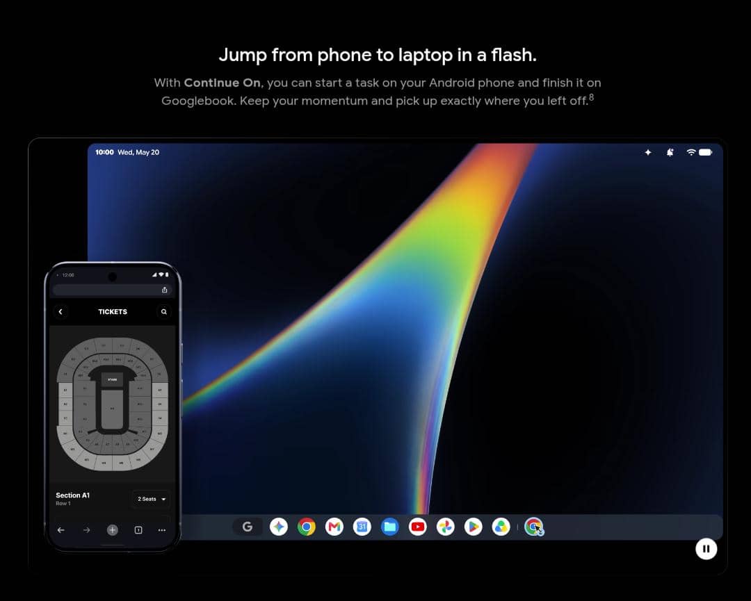 tampilan fitur Googlebook