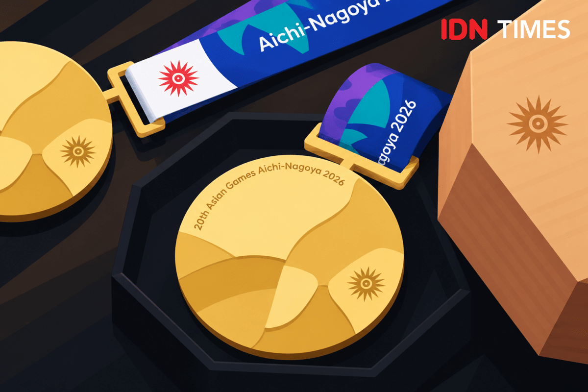 Ilustrasi Asian Games 2026 Medali Emas. (IDN Times/Anjani Asra)