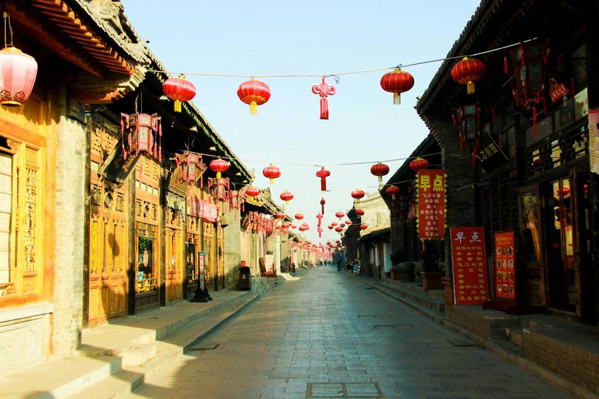 ilustrasi wisata di Pingyao, China