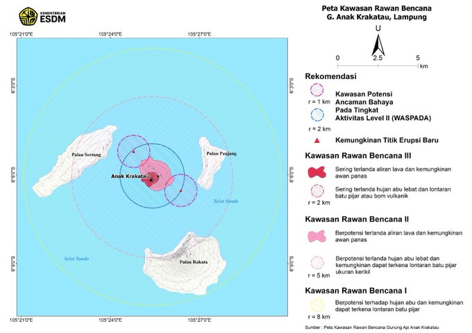 PVMBG: Pascaerupsi, Tubuh Gunung Anak Krakatau Meluas 32,8 Hektare