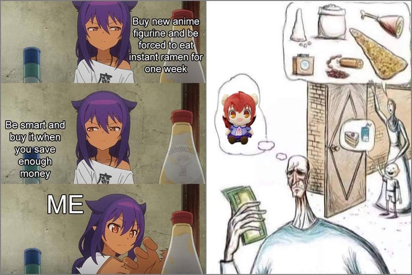 8 Meme Anime tentang Prioritas, Utamakan Beli Figur Waifu?