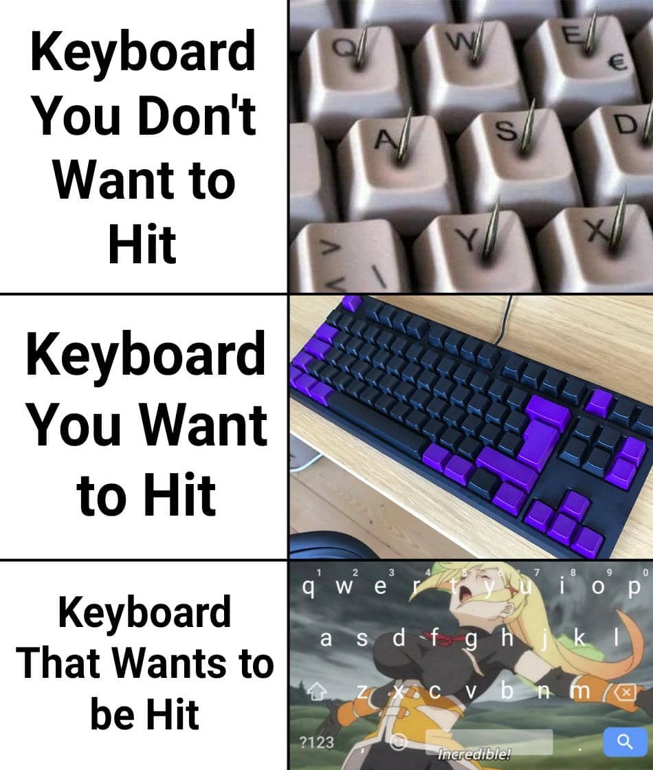meme anime tentang keyboard