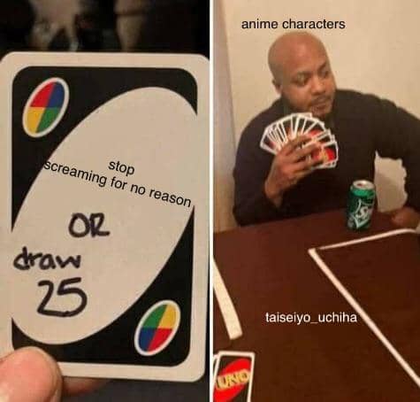meme anime tentang teriakan