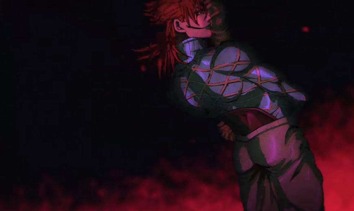 Potret karakter Diego Brando, varian Dio dalam Steel Ball Run, dari materi promosi Warner Bros. Japan.