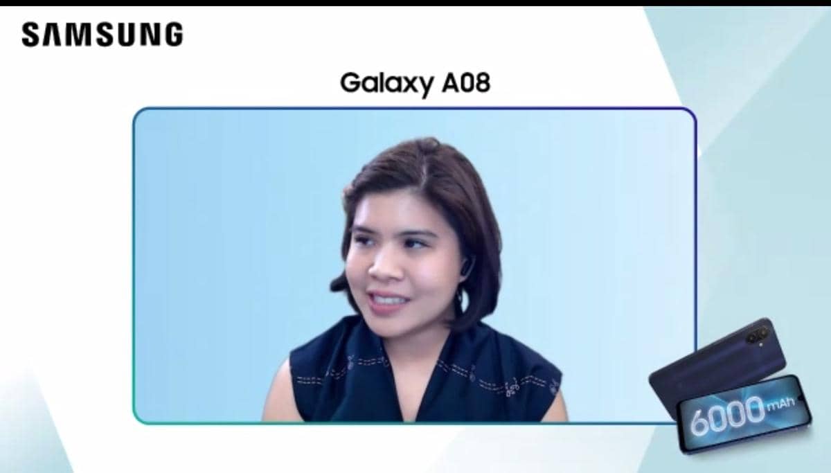 Tampilan konferensi pers virtual peluncuran Samsung Galaxy A08 melalui Zoom pada Jumat, 25 September 2026.