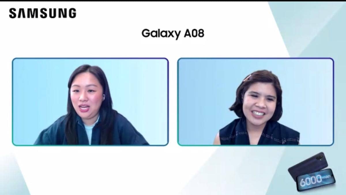 Tampilan konferensi pers virtual Samsung melalui Zoom untuk peluncuran Galaxy A08 pada Jumat, 25 September 2026.