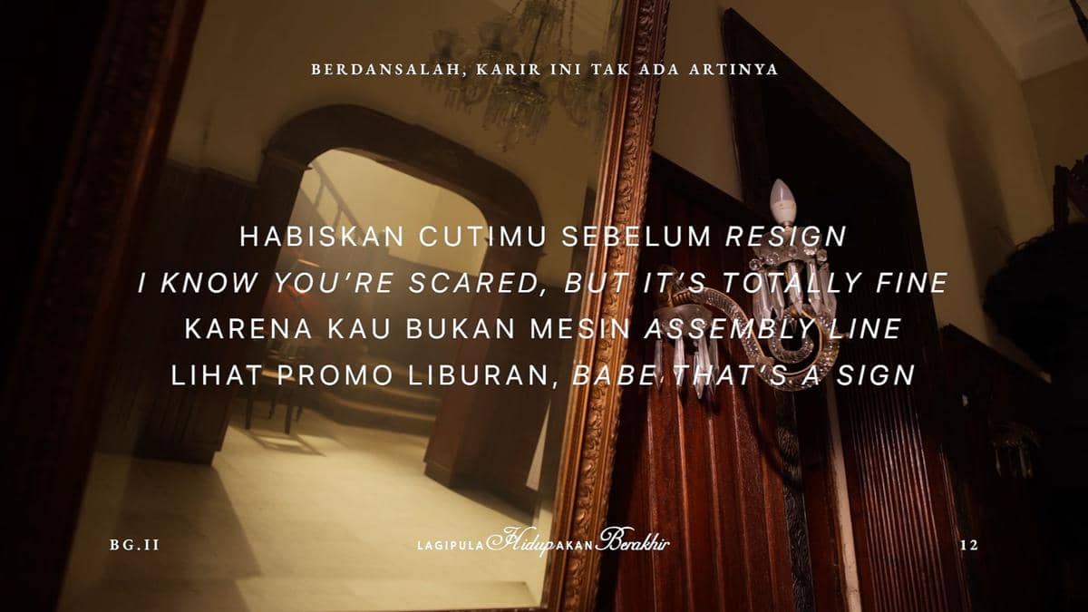 cuplikan video lirik "Berdansalah, Karir Tak Ada Artinya"