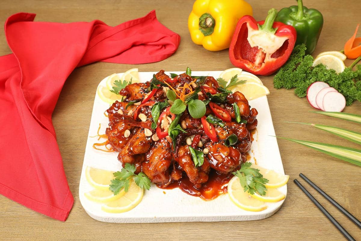 ilustrasi sajian lemon pepper chicken 