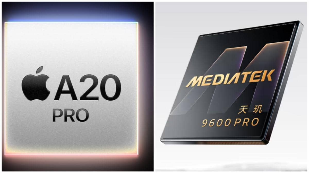ilustrasi CPU Apple A20 Pro | ilustrasi CPU MediaTek Dimensity 9600 Pro