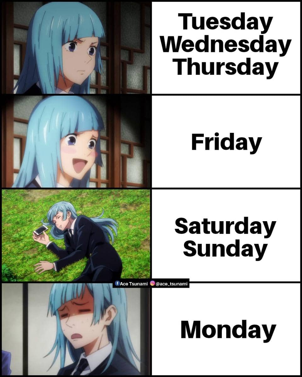 meme anime tentang Sabtu