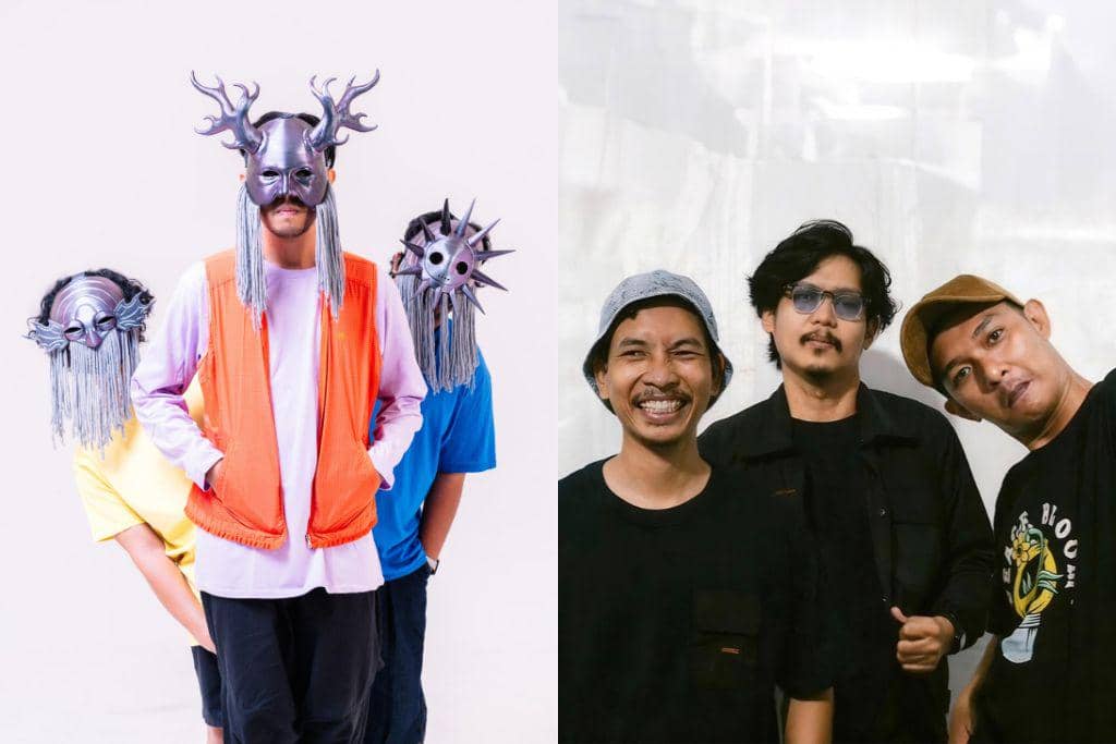 Dua grup musik asal Makassar, Ratee (kiri) dan Kapal Udara (kanan).