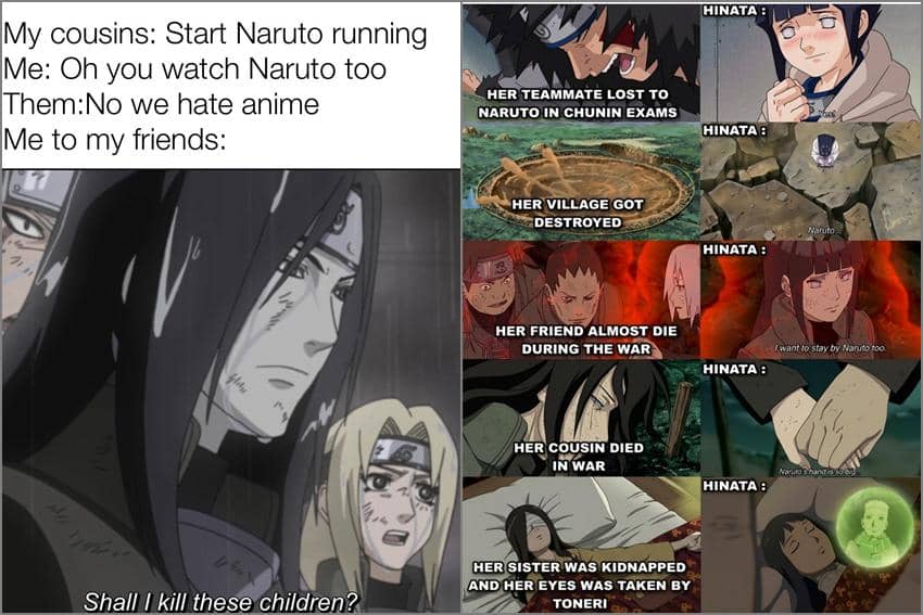 8 Meme Naruto tentang Sepupu, Neji dan Hinata Jangan Tengkar