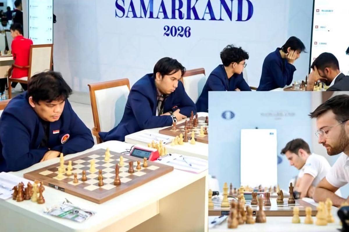 Kontingen Indonesia bertanding dalam Olimpiade Catur 2026 di Samarkand, Uzbekistan, menurut dokumentasi Percasi.