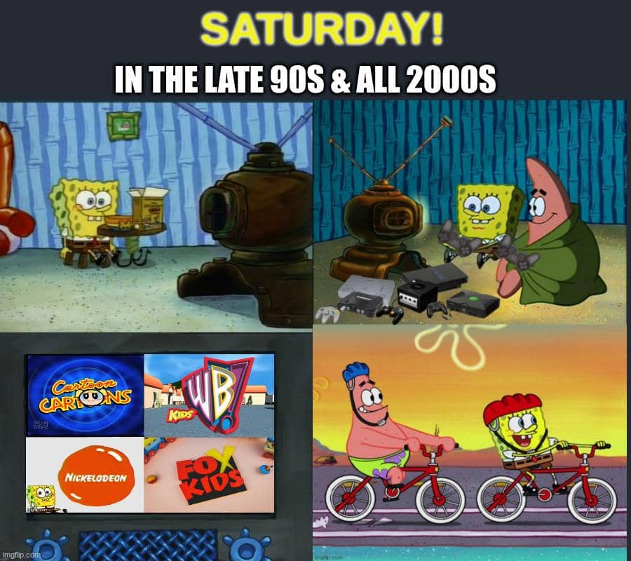 meme SpongeBob tentang Sabtu