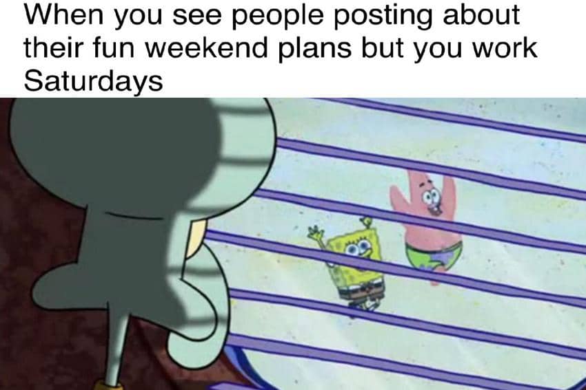 8 Meme SpongeBob tentang Sabtu, Ada yang Masih Masuk Kerja