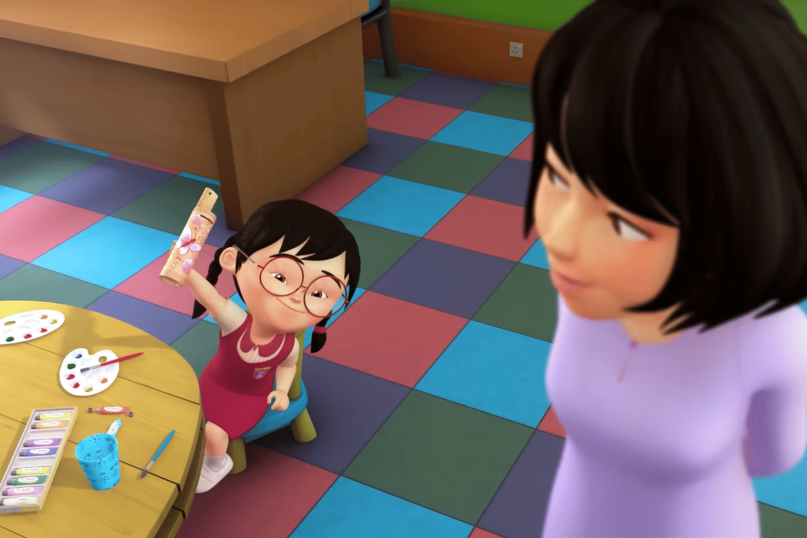 ilustrasi Mei Mei suka dipuji oleh guru dan teman-teman sekolah