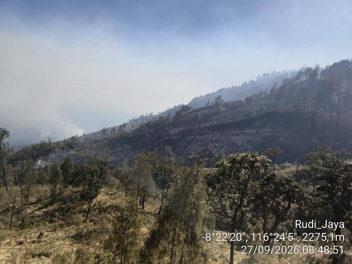 Karhutla Gunung Rinjani Capai 1.098,75 Hektare, Api Masih Menyala!
