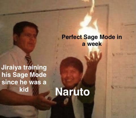 Meme Naruto bertema Sage Mode yang dibagikan melalui Reddit oleh pengguna bernama fionn14 dalam unggahan humor.