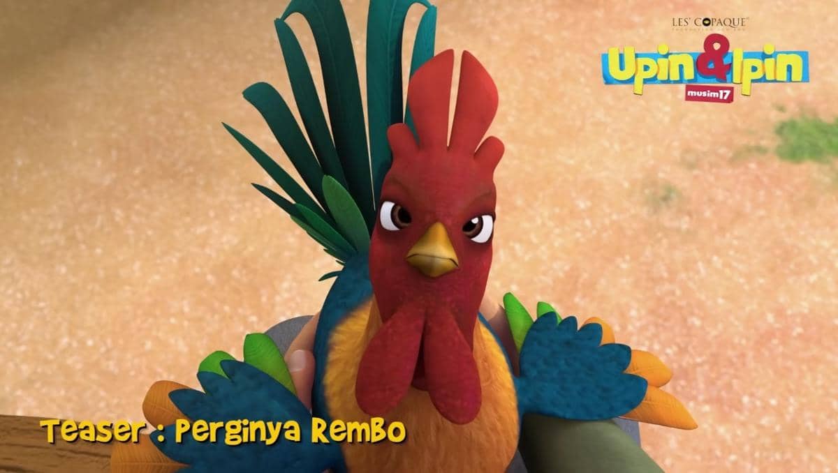 Karakter ayam jago "Rembo" di serial animasi Upin & Ipin