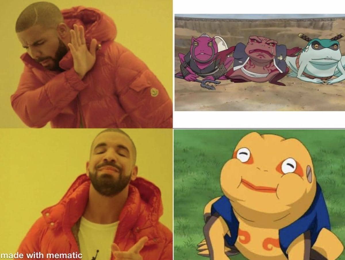 meme Naruto tentang katak
