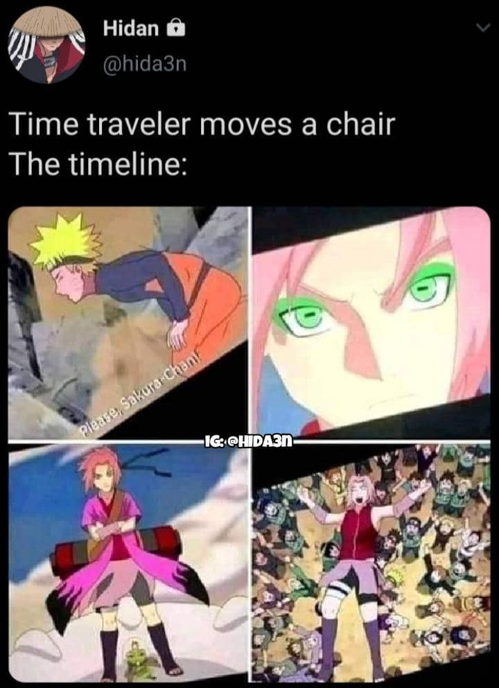 Meme Naruto tentang Sage Mode dengan ilustrasi Naruto dan teks humor yang membahas kekuatan mode tersebut.