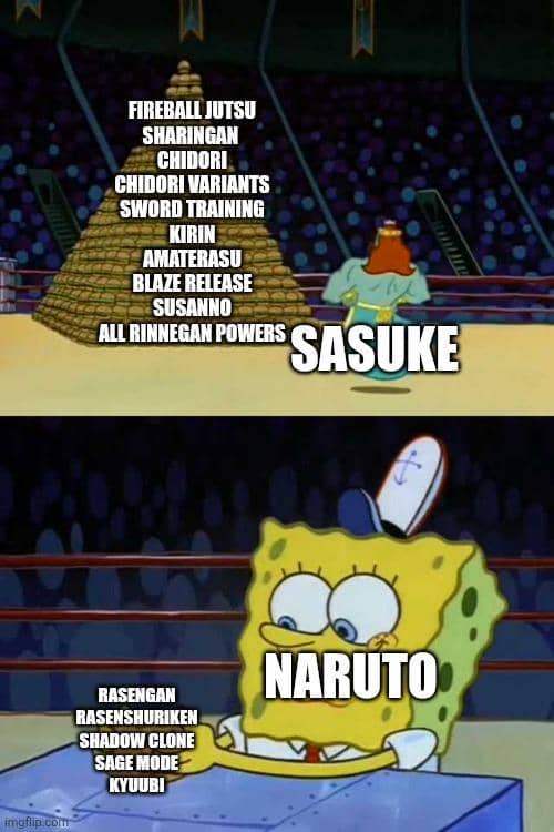 Meme Naruto bertema Sage Mode dengan teks humor yang dibagikan oleh pengguna Reddit Character-Bid-162.
