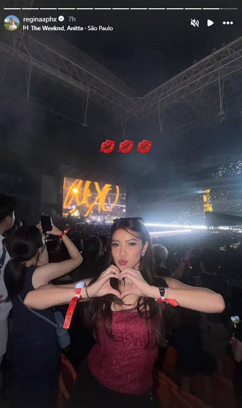 Kolase potret deretan artis yang menghadiri dan menonton konser The Weeknd pada hari kedua, dibagikan Regina Aphx.