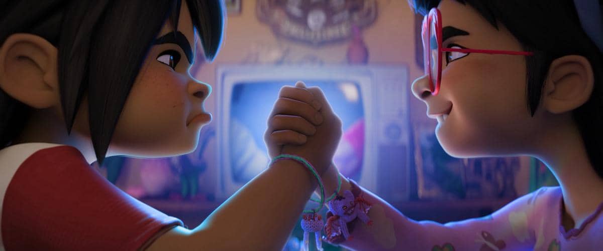 Cuplikan adegan film animasi Forgotten Island karya DreamWorks Animation, sebagaimana tercantum dalam dokumentasi film.