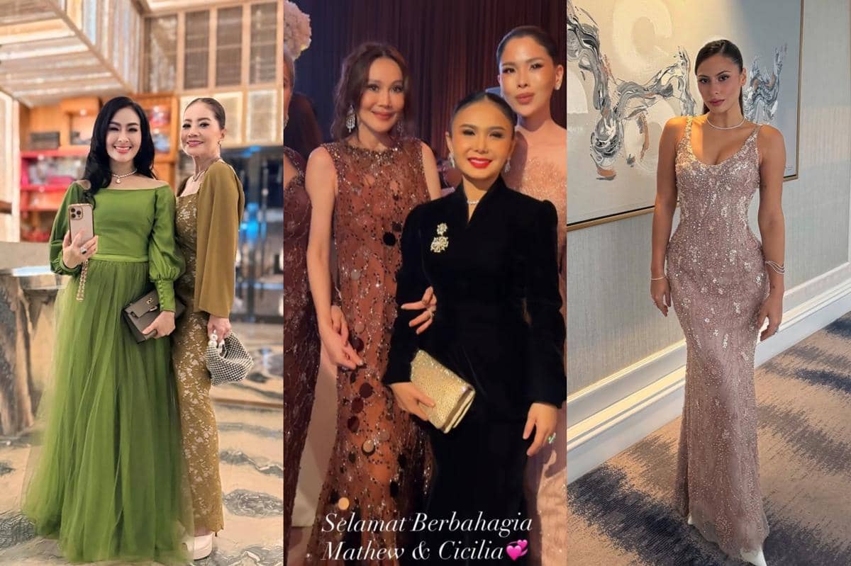 6 Gaya Glamor Keluarga dan Artis di Pernikahan Anak Jeremy Thomas