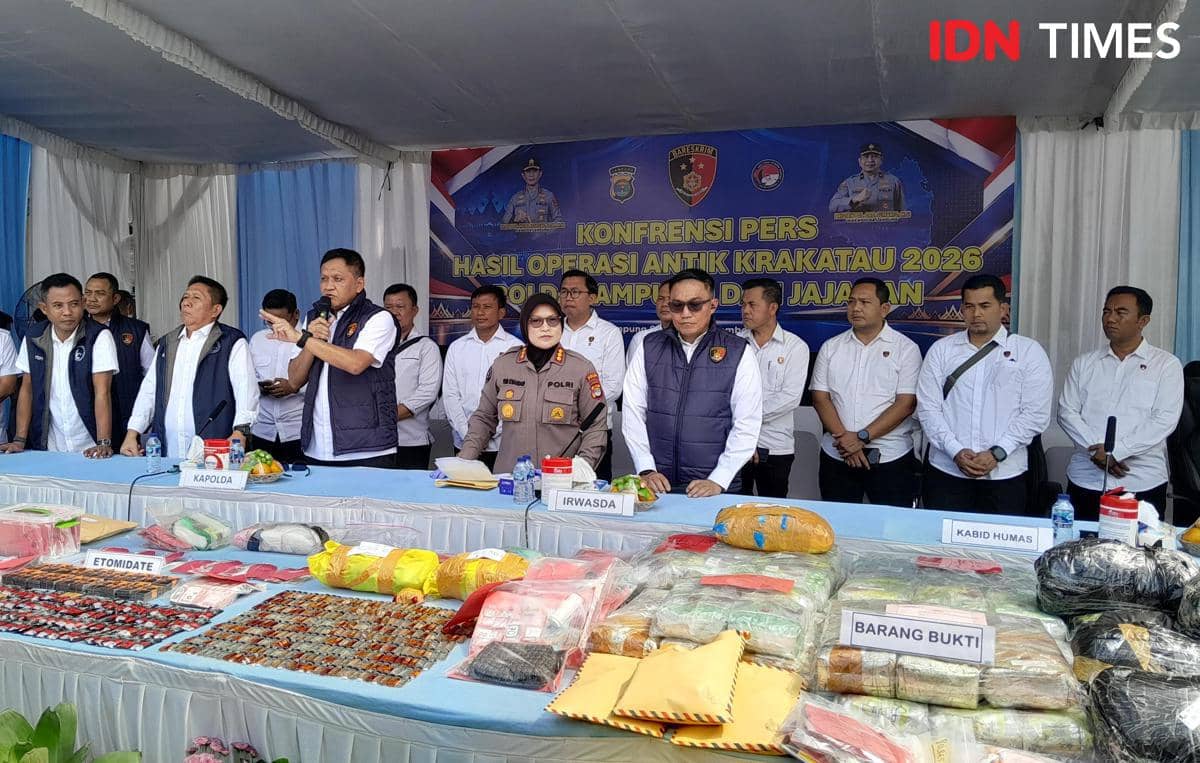 Operasi Antik Krakatau 2026, Polda Lampung Sita 85,9 Kg Sabu