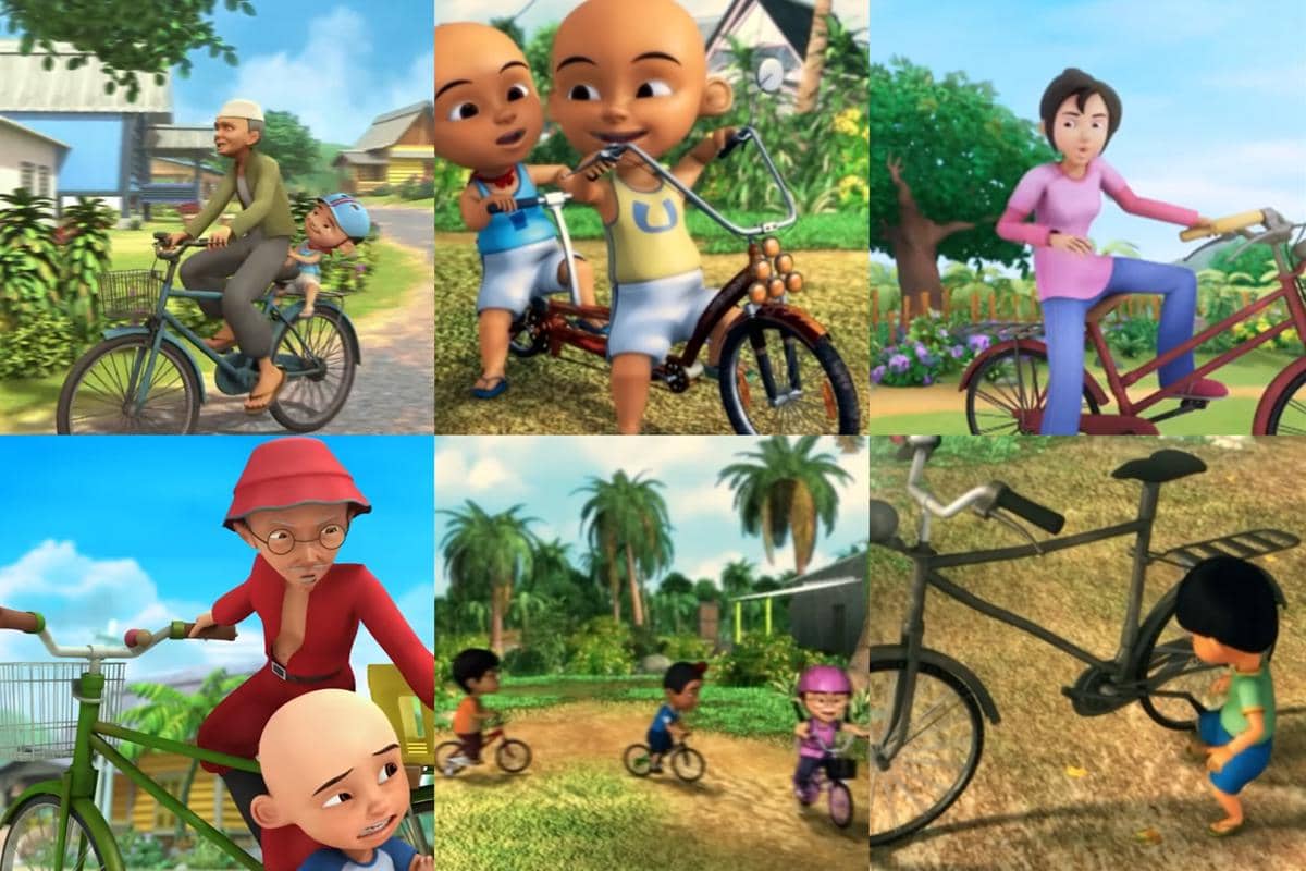 sepeda para karakter Upin & Ipin