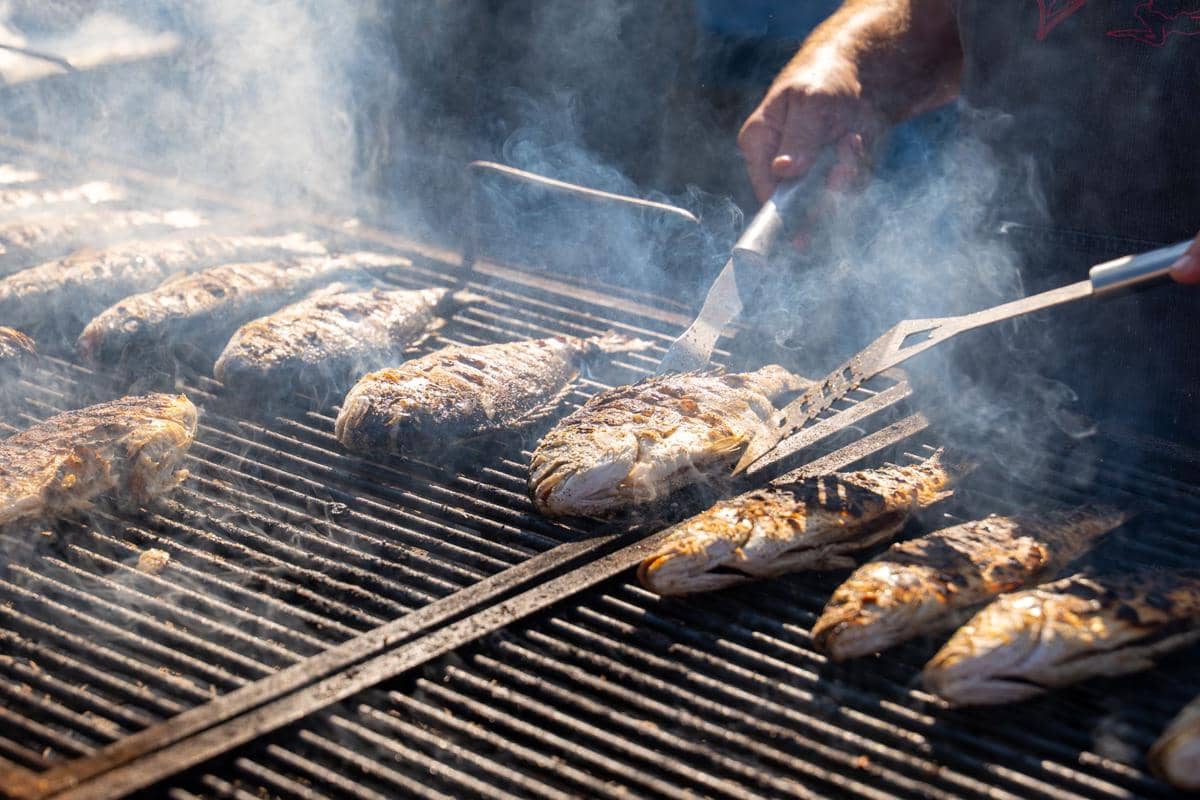 ilustrasi ikan bakar