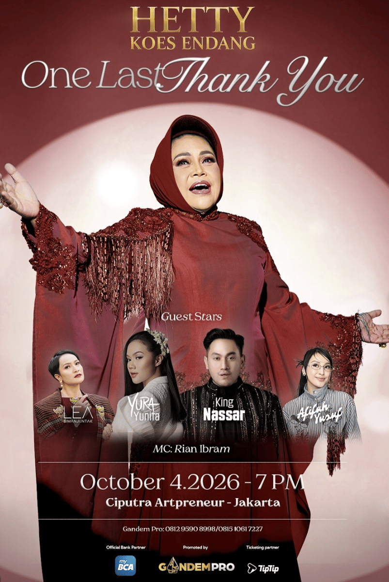 Poster Hetty Koes Endang bertajuk One Last Thank You yang dibagikan pada unggahan akun Instagram @hke57.