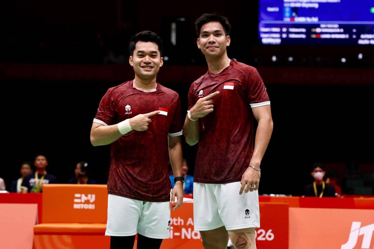 Leo Rolly Carnando/Daniel Marthin menembus final Asian Games 2026 Aichi-Nagoya. (Dok. PP PBSI)