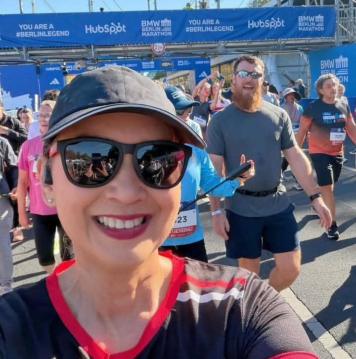 Ira Wibowo finish 5 km Berlin Marathon 2026